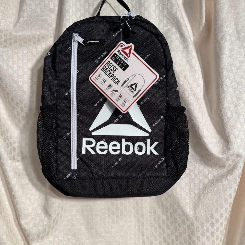 Reebok Reese Black and White Backpack 19.5L New With Tags
